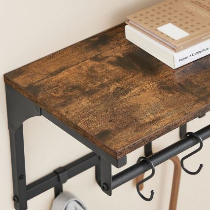 Wandgarderobe mit Ablage NATE braun/schwarz