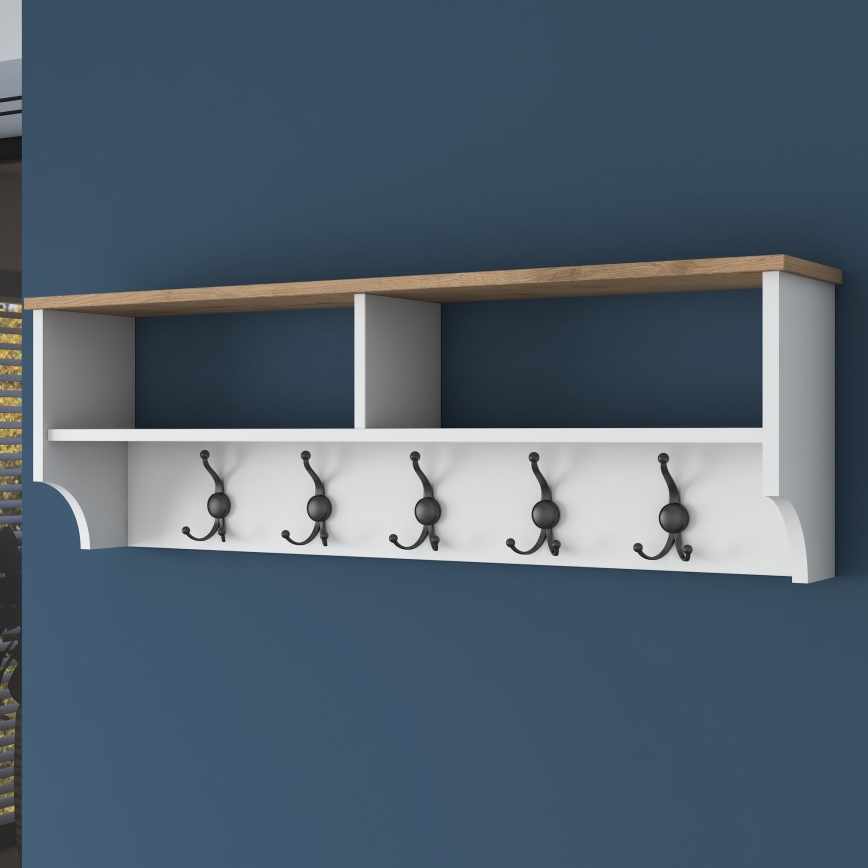 Wandgarderobe RANI 120x37,2 cm Weiß/Beige
