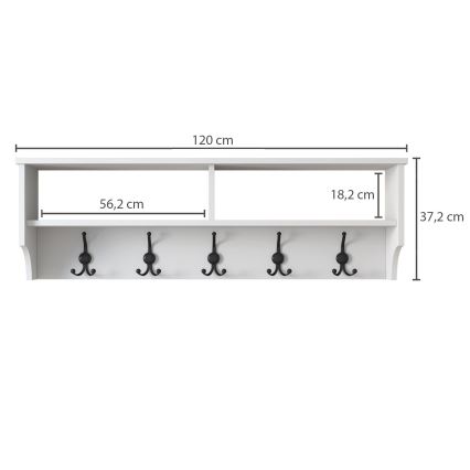 Wandgarderobe RANI 120x37,2 cm Weiß