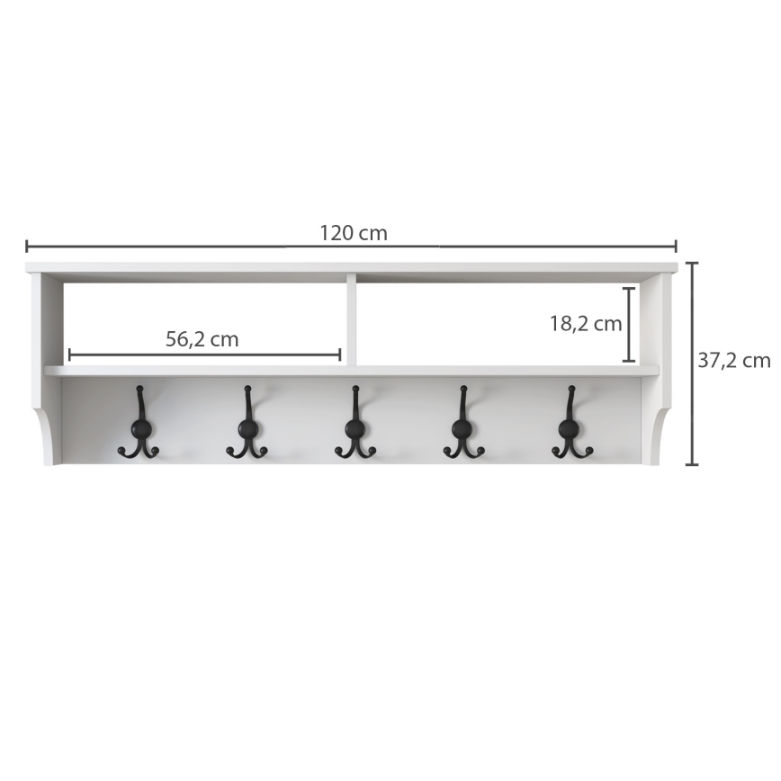 Wandgarderobe RANI 120x37,2 cm Weiß