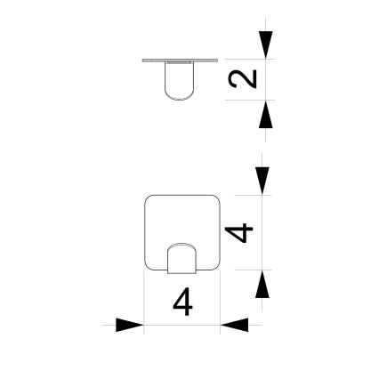 Wandhaken 4x4 cm weiß