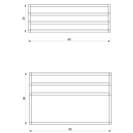 Wandhandtuchhalter 37x60 cm schwarz