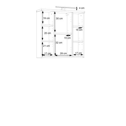 Wandhängender Badezimmerschrank mit Spiegel VENOM, Anthrazit/Braun
