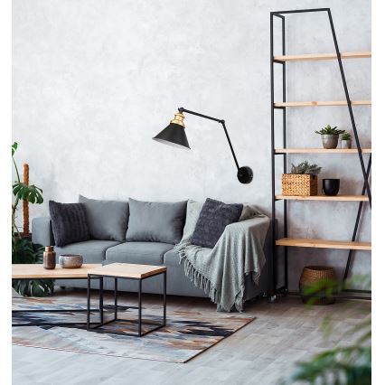 Wandlämpchen FUNDO 1xE27/40W/230V schwarz/gold