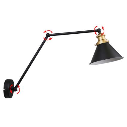 Wandlämpchen FUNDO 1xE27/40W/230V schwarz/gold
