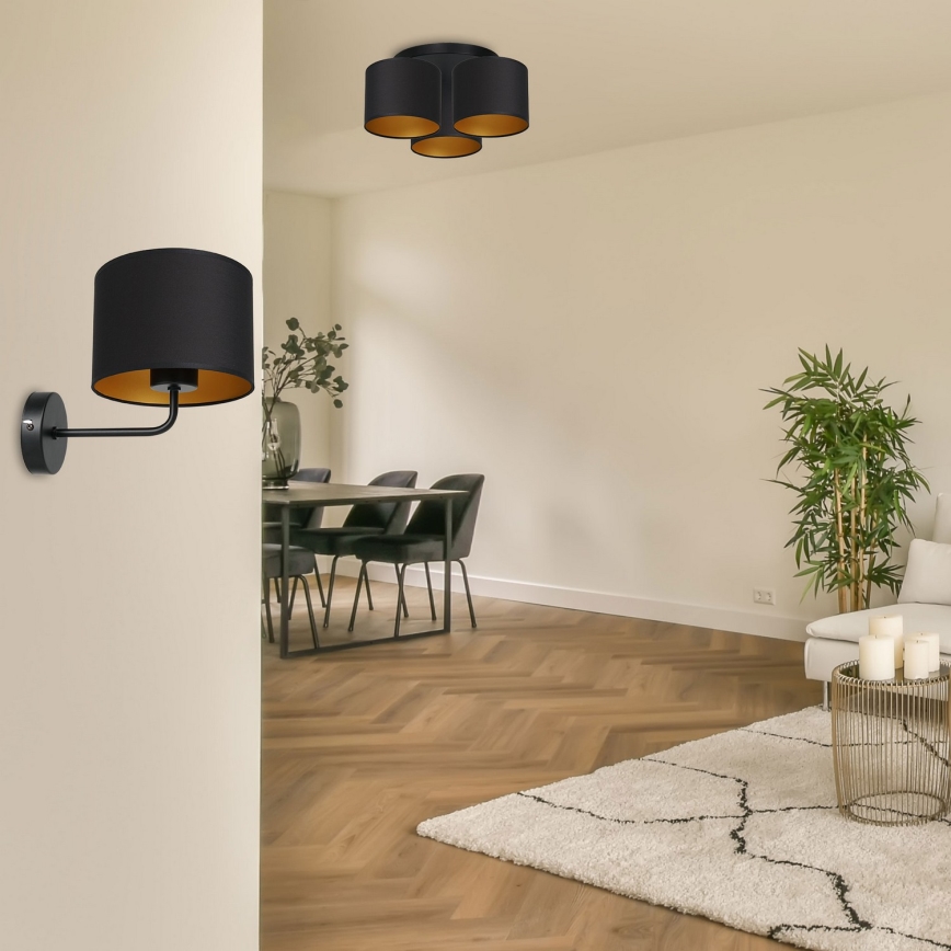 Wandleuchte ARDEN 1xE27/60W/230V schwarz/gold