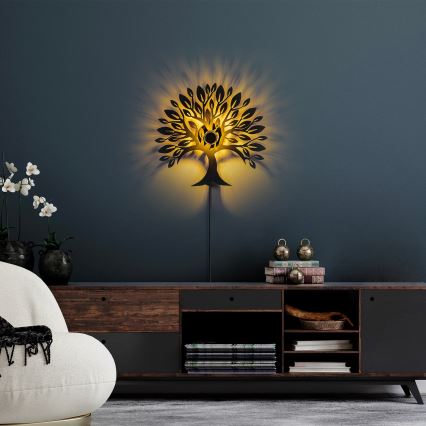 Wandleuchte HEART TREE 1xE27/40W/230V schwarz
