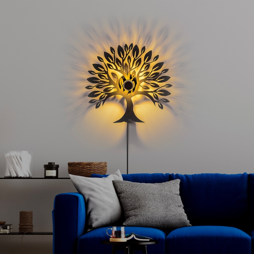 Wandleuchte HEART TREE 1xE27/40W/230V schwarz
