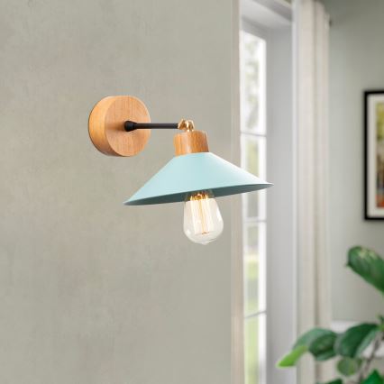 Wandleuchte MANAVGAT 1xE27/40W/230V braun/blau