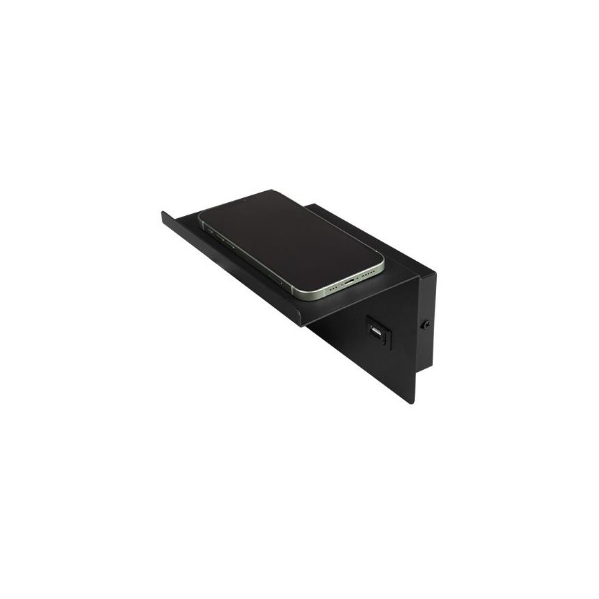 Wandleuchte mit Spot, Ablage und USB-Ladeanschluss 1xG9/35W/230V schwarz/gold
