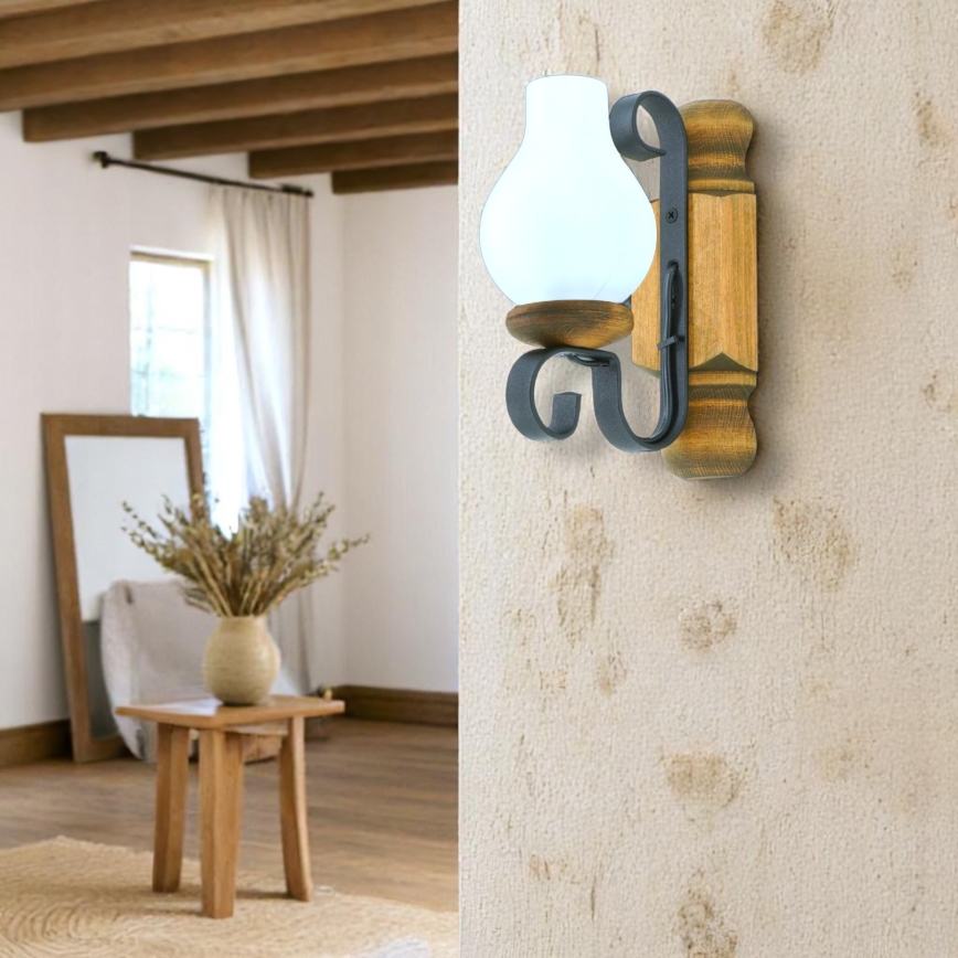 Wandleuchte RUSTIC 1xE14/40W/230V Buche