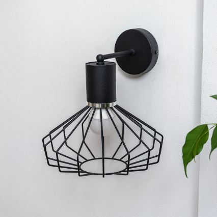 Wandleuchte SOLANO 1xE27/15W/230V schwarz/Glanzchrom