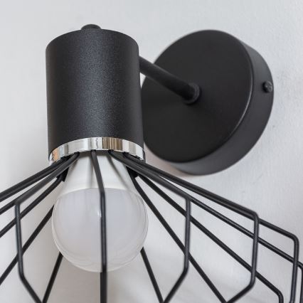 Wandleuchte SOLANO 1xE27/15W/230V schwarz/Glanzchrom