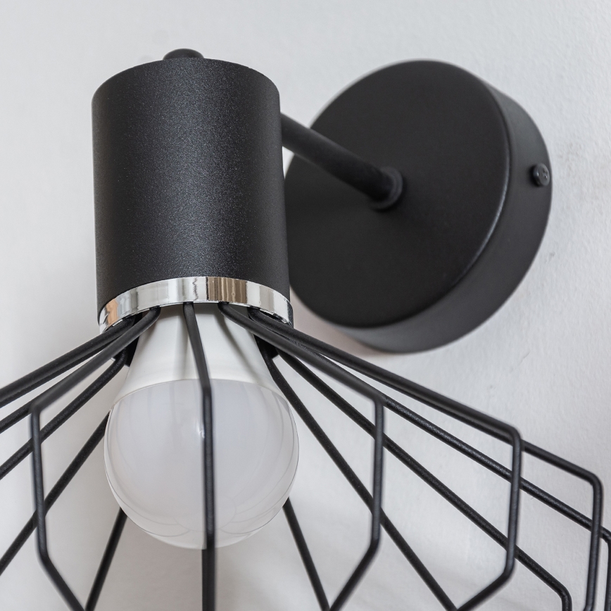 Wandleuchte SOLANO 1xE27/15W/230V schwarz/Glanzchrom