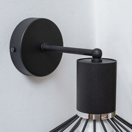 Wandleuchte SOLANO 1xE27/15W/230V schwarz/Glanzchrom