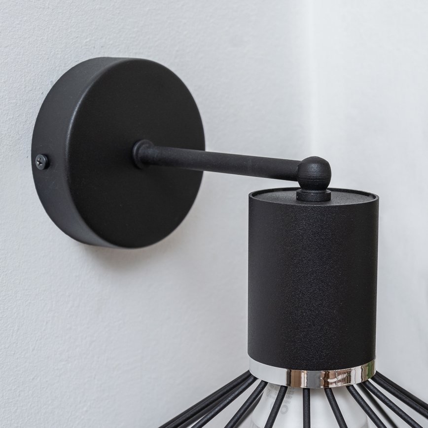 Wandleuchte SOLANO 1xE27/15W/230V schwarz/Glanzchrom