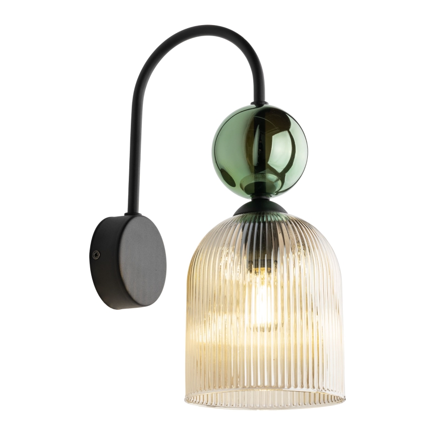 Wandleuchte SOPHIA 1xE14/10W/230V schwarz/grün/rauchiges Beige