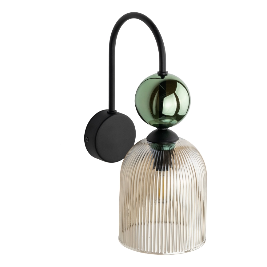 Wandleuchte SOPHIA 1xE14/10W/230V schwarz/grün/rauchiges Beige