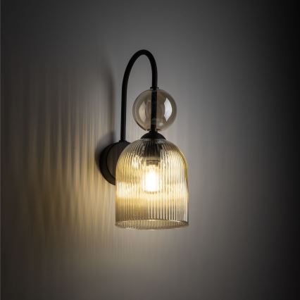 Wandleuchte SOPHIA 1xE14/10W/230V schwarz/rauchiges Beige