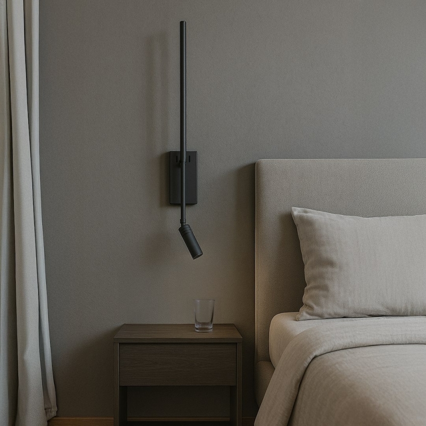 Wandleuchte TORCH LED/6W/230V + LED/3W schwarz