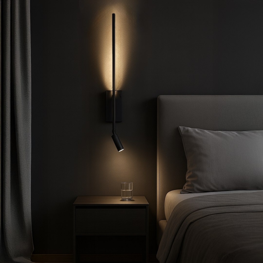 Wandleuchte TORCH LED/6W/230V + LED/3W schwarz