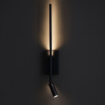 Wandleuchte TORCH LED/6W/230V + LED/3W schwarz