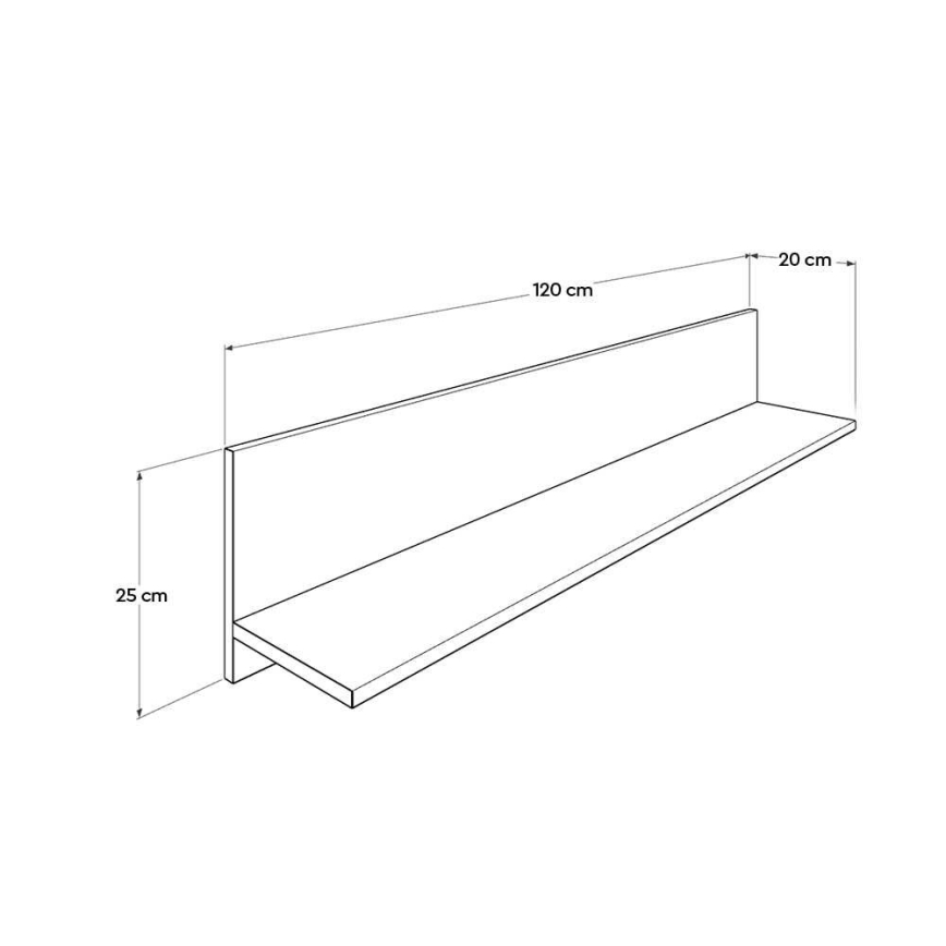 Wandregal 25x120 cm lila