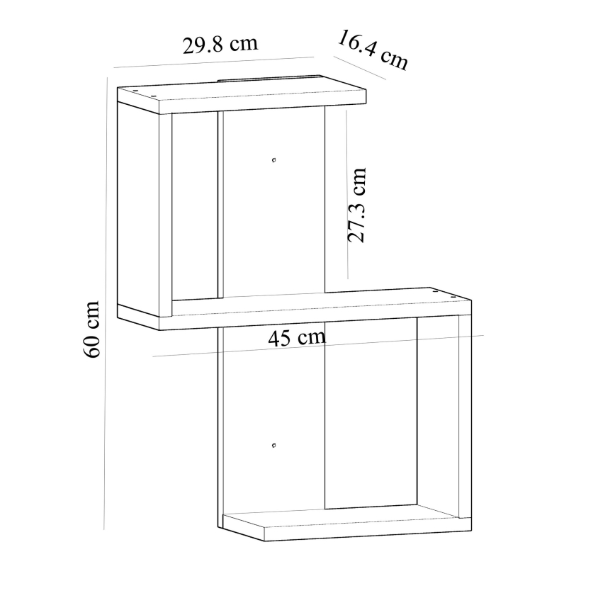 Wandregal OCTA 60x45 cm weiß