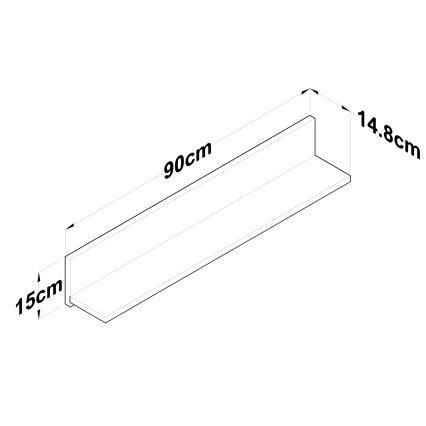 Wandregal RANI 90x15 cm braun