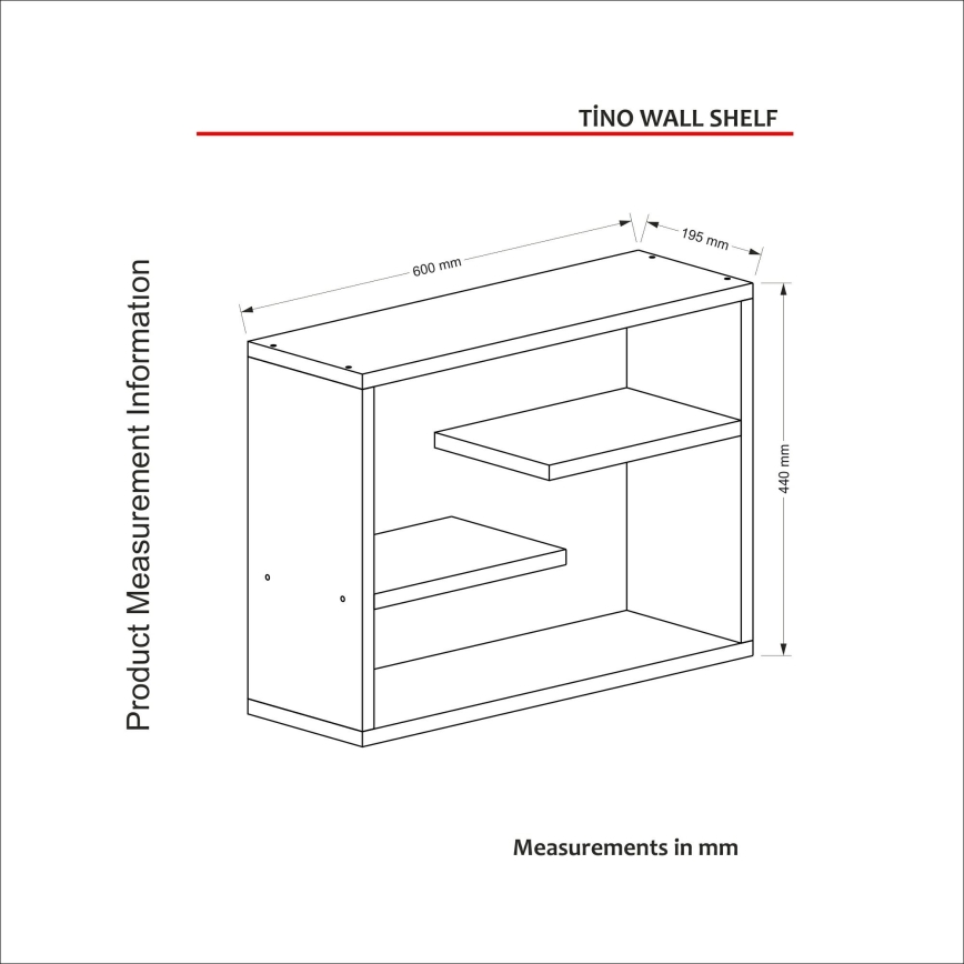 Wandregal TINO 44x60 cm braun