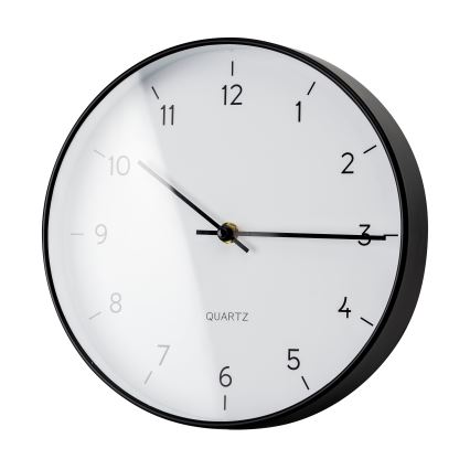 Wanduhr Ø 25 cm 1xAA schwarz/weiß