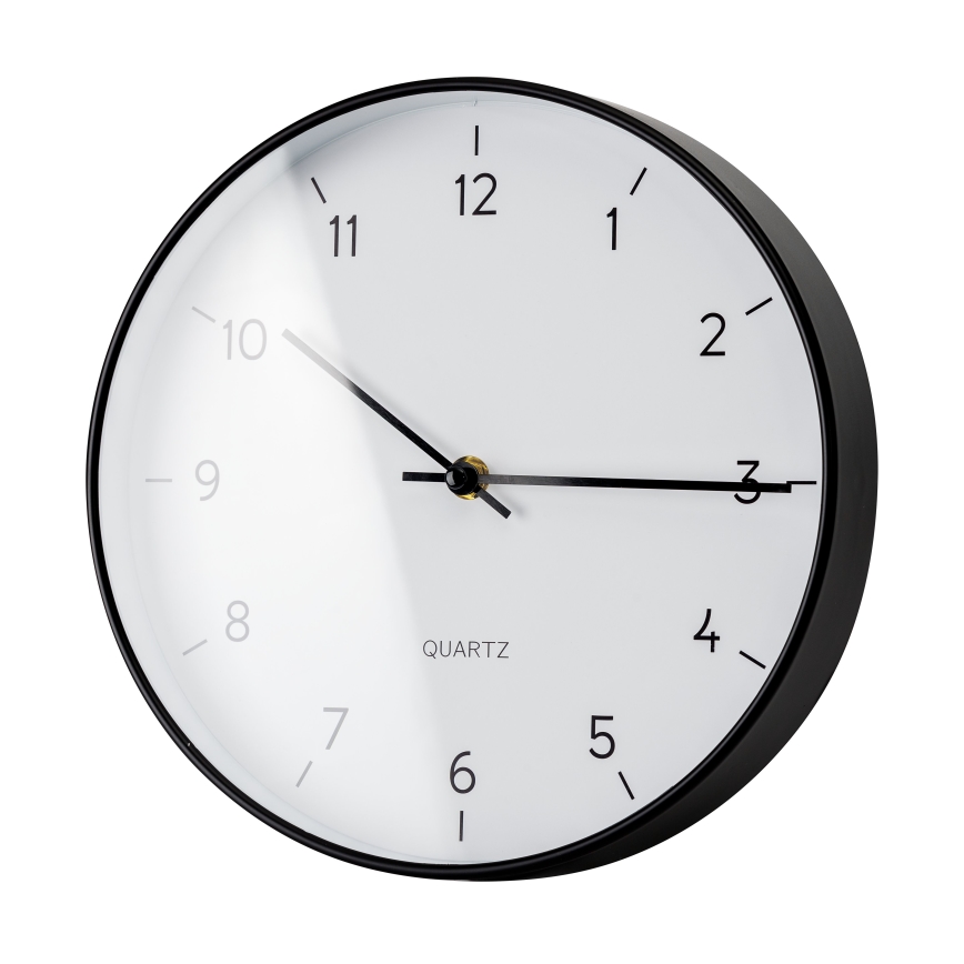 Wanduhr Ø 25 cm 1xAA schwarz/weiß