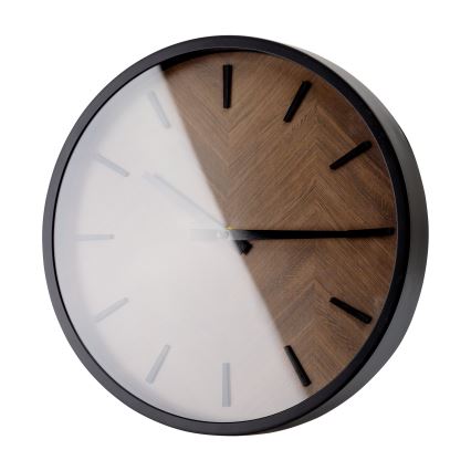 Wanduhr Ø 30 cm 1xAA schwarz/braun