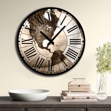 Wanduhr Ø 50 cm 1xAA braun
