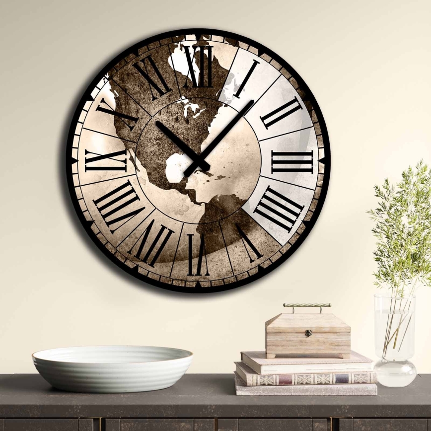 Wanduhr Ø 50 cm 1xAA braun