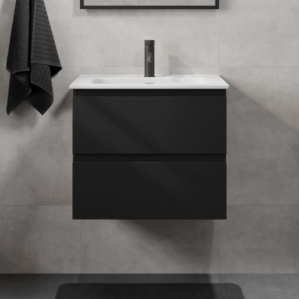 Waschbeckenunterschrank CONOR 61 cm schwarz/weiß
