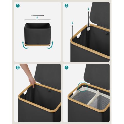 Wäschekorb TATE schwarz