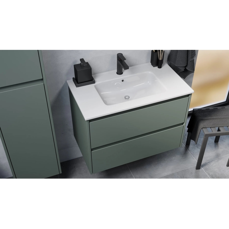 Waschtisch-Unterschrank LYKE mit Waschbecken, 80 cm, grün