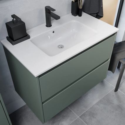 Waschtisch-Unterschrank LYKE mit Waschbecken, 80 cm, grün