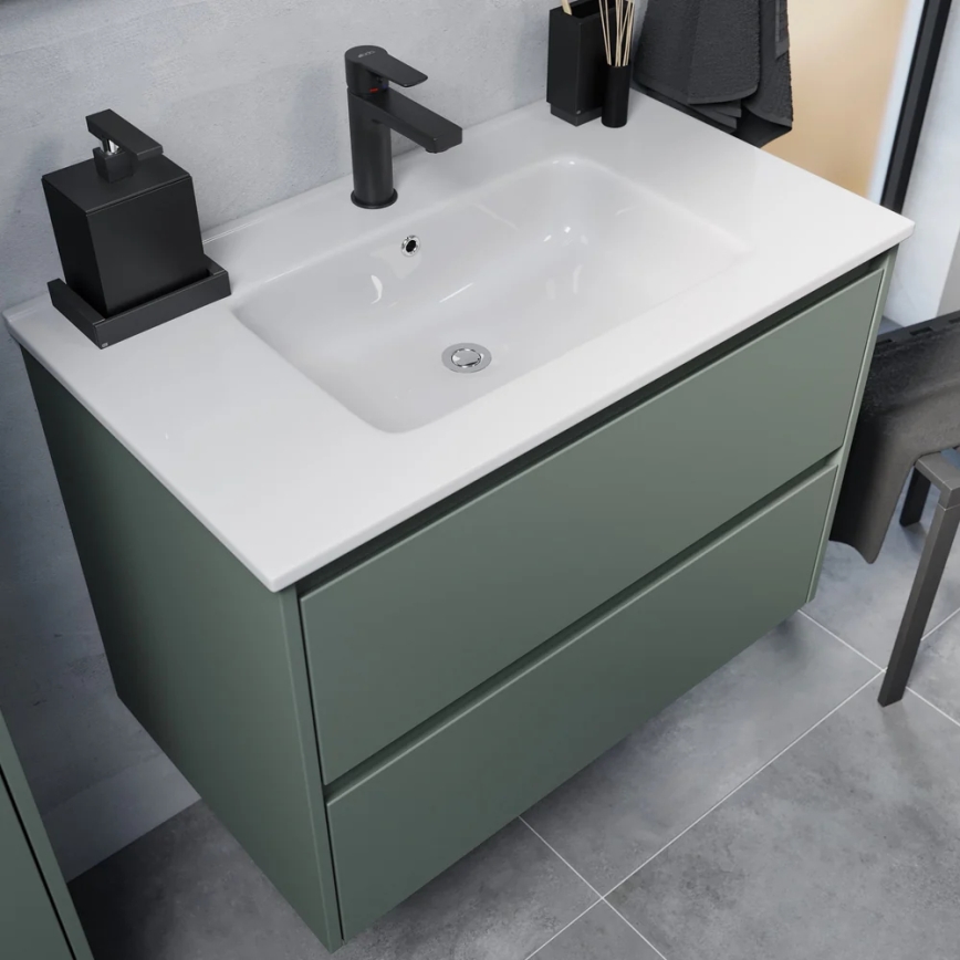 Waschtisch-Unterschrank LYKE mit Waschbecken, 80 cm, grün