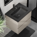 Waschtischunterschrank CONOR mit Waschbecken, 61 cm, Marakesh/Schwarz