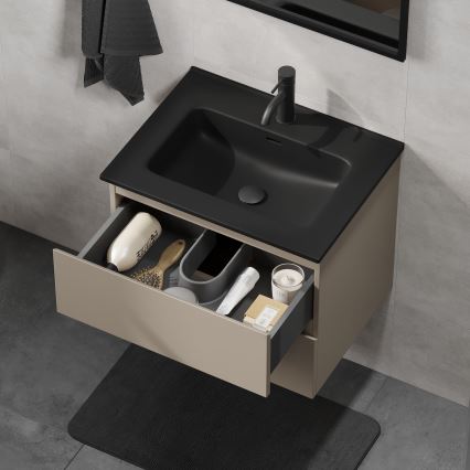 Waschtischunterschrank CONOR mit Waschbecken, 61 cm, Marakesh/Schwarz