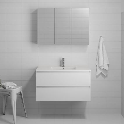 Waschtischunterschrank HENRY 91 cm mit Waschbecken, weiß