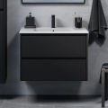 Waschtischunterschrank LYKE 80 cm mit Waschbecken, schwarz
