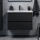 Waschtischunterschrank LYKE 80 cm mit Waschbecken, schwarz