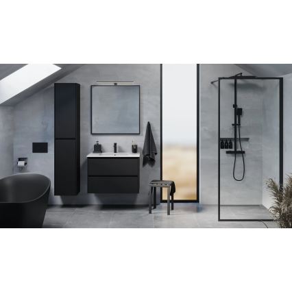 Waschtischunterschrank LYKE 80 cm mit Waschbecken, schwarz