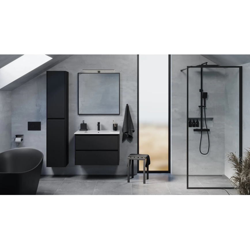 Waschtischunterschrank LYKE 80 cm mit Waschbecken, schwarz