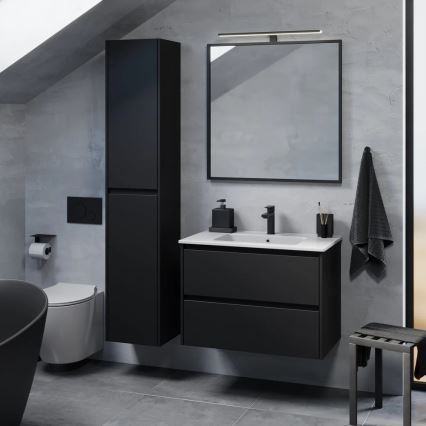 Waschtischunterschrank LYKE 80 cm mit Waschbecken, schwarz