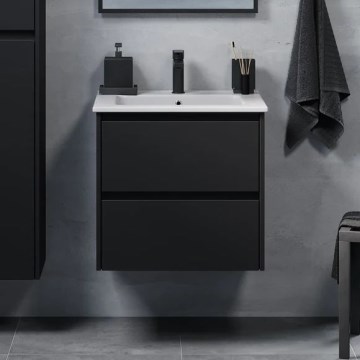 Waschtischunterschrank LYKE mit Waschbecken, 60 cm, schwarz