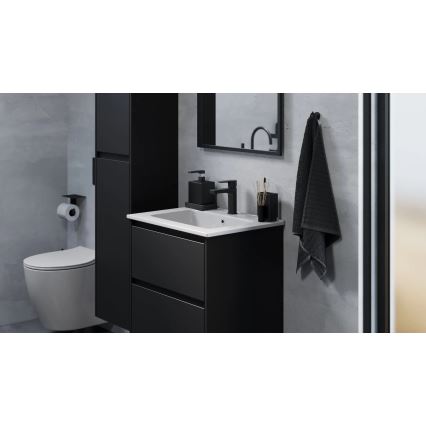 Waschtischunterschrank LYKE mit Waschbecken, 60 cm, schwarz